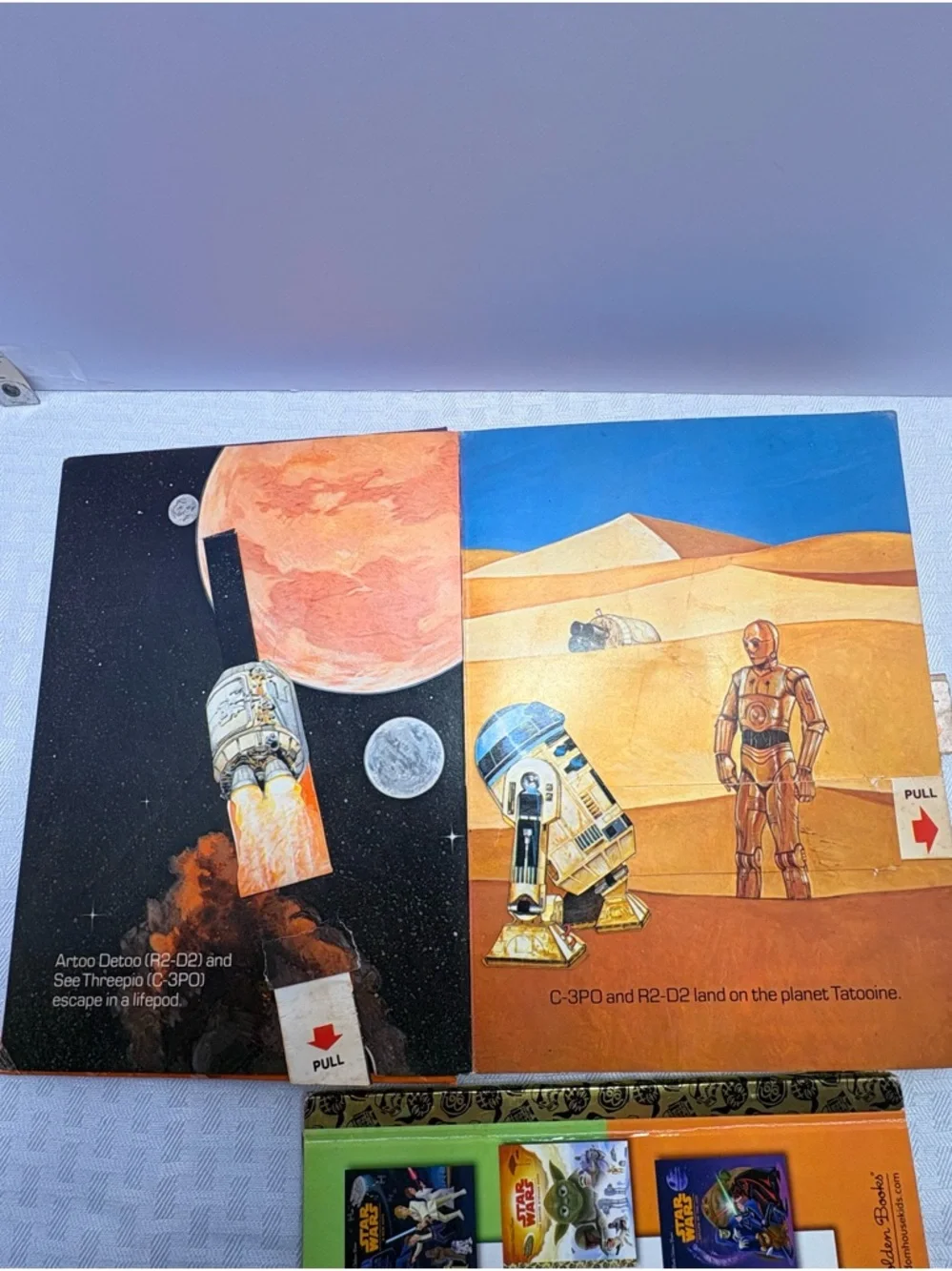 Star Wars Hardcover Kids Books Vintage pop-up Purple, Orange, Gold
